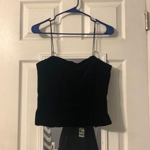 Velvet corset styled top
